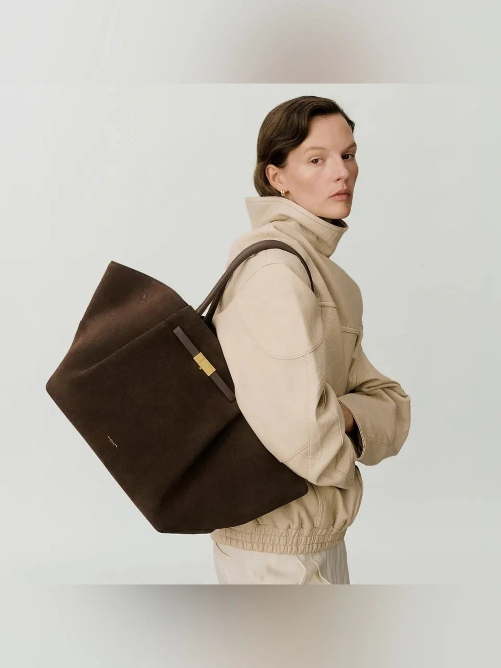 DeMellier New York Midi suede tote bag